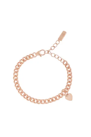 Sweetheart Cuban Link Bracelet -  Rose Gold