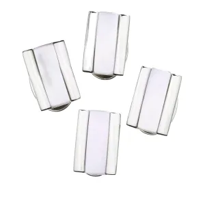 Thick Gemstone Rectangle Sterling Silver Tuxedo Studs