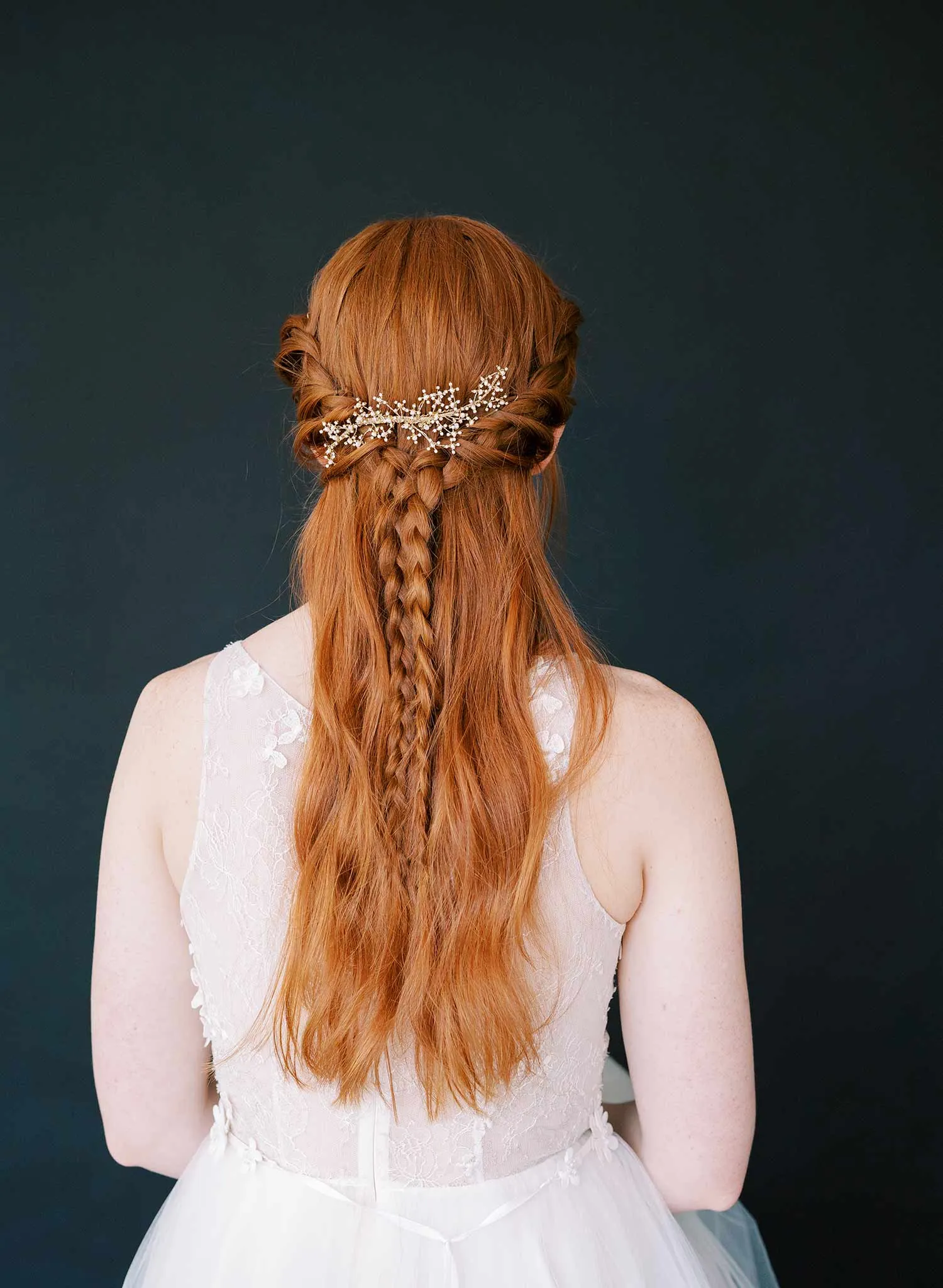 Tiny crystal and pearl burst hair comb - Style #2418