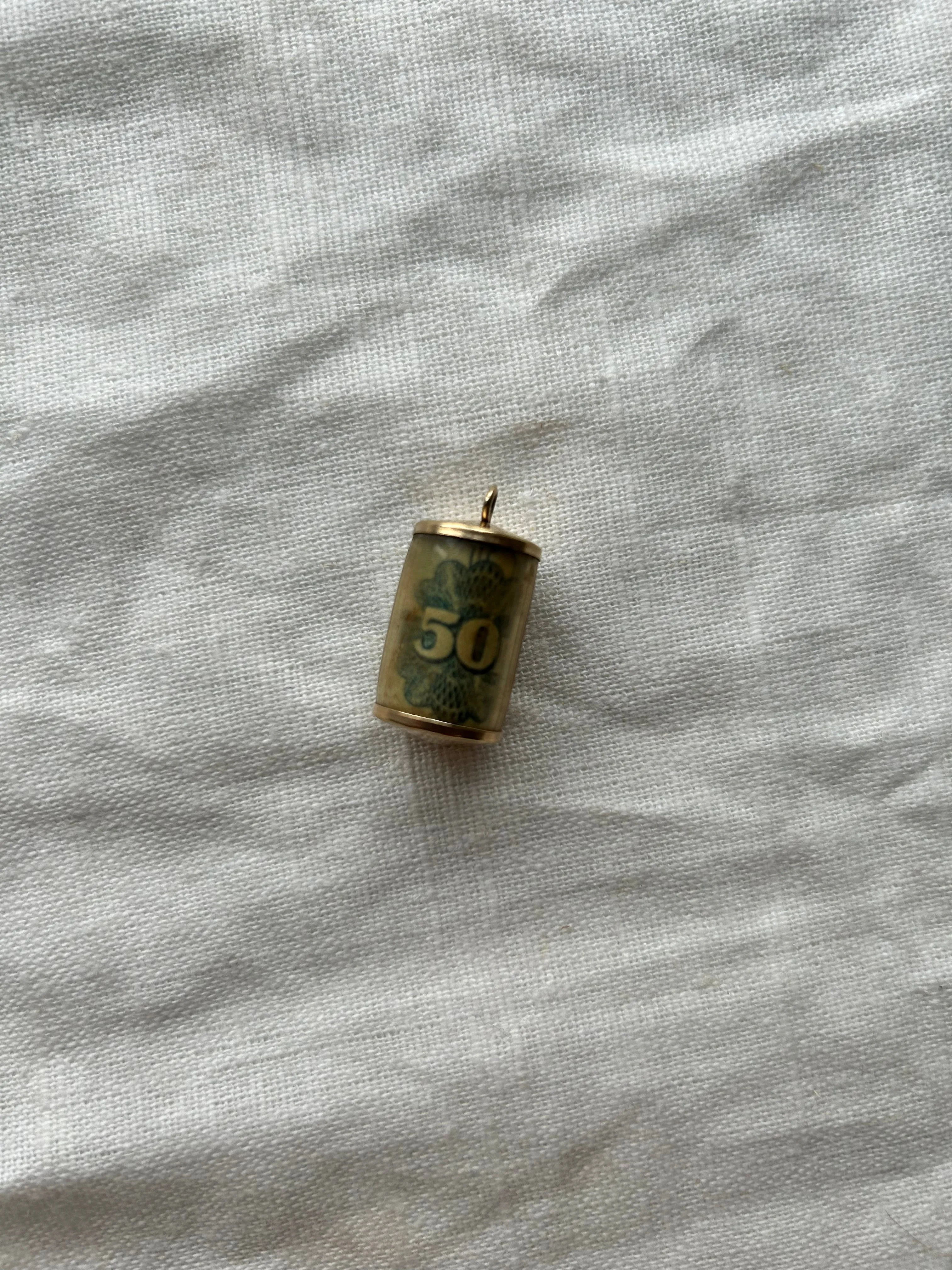 Vintage 9ct Yellow Gold 50p Charm