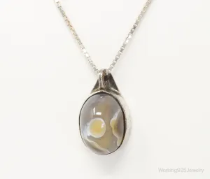 Vintage Agate Sterling Silver Necklace