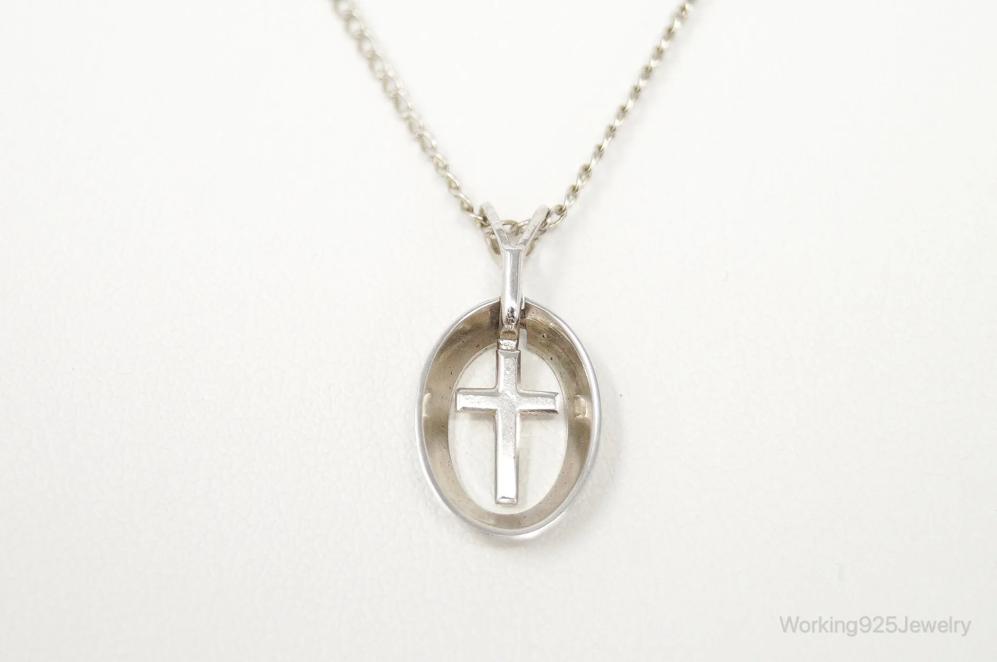 Vintage Designer Marvel Cross Sterling Silver Necklace