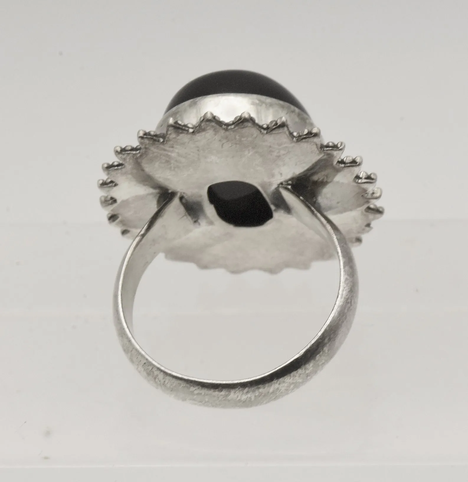 Vintage Handmade Sterling Silver Black Onyx Ring - Size 6