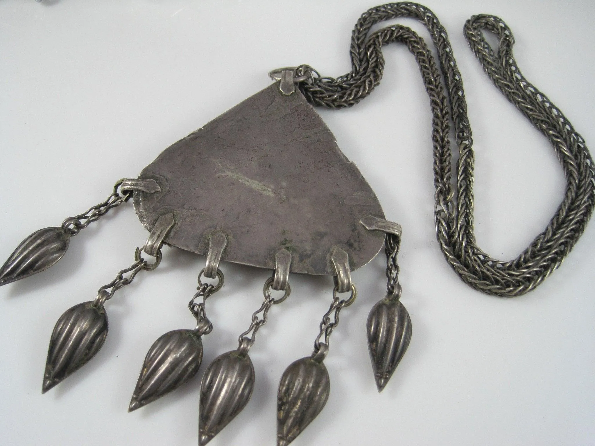 Vintage Silver Kazakh Pendant Necklace