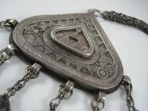 Vintage Silver Kazakh Pendant Necklace