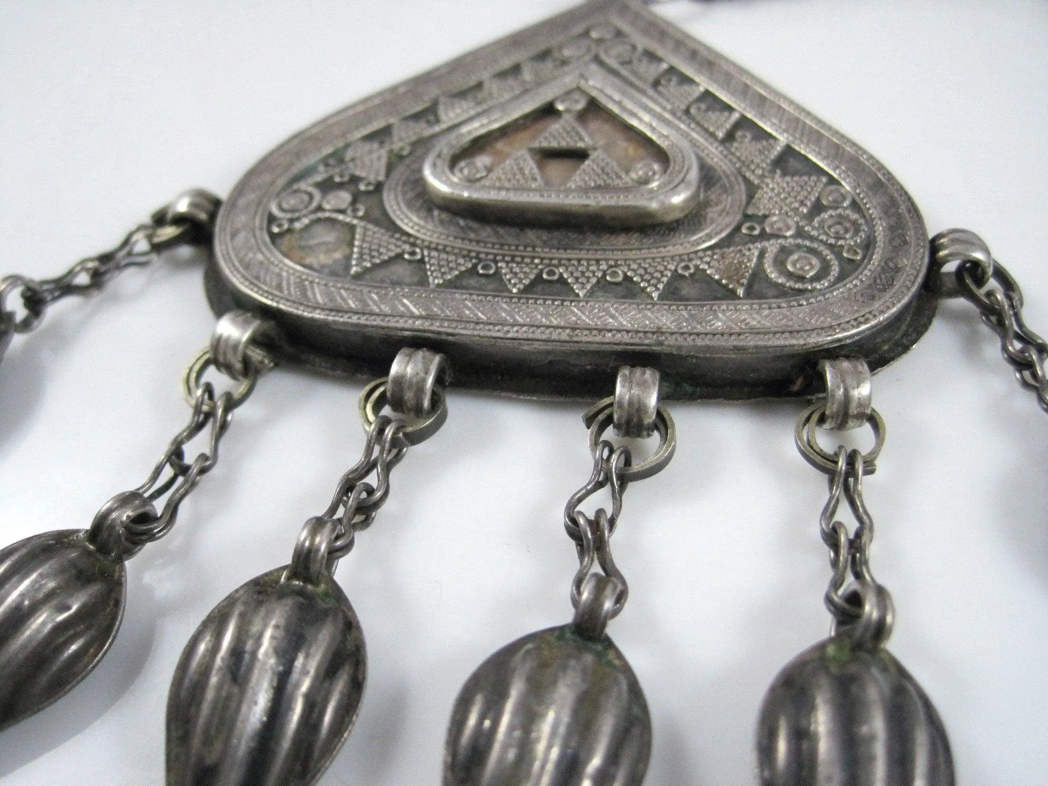 Vintage Silver Kazakh Pendant Necklace