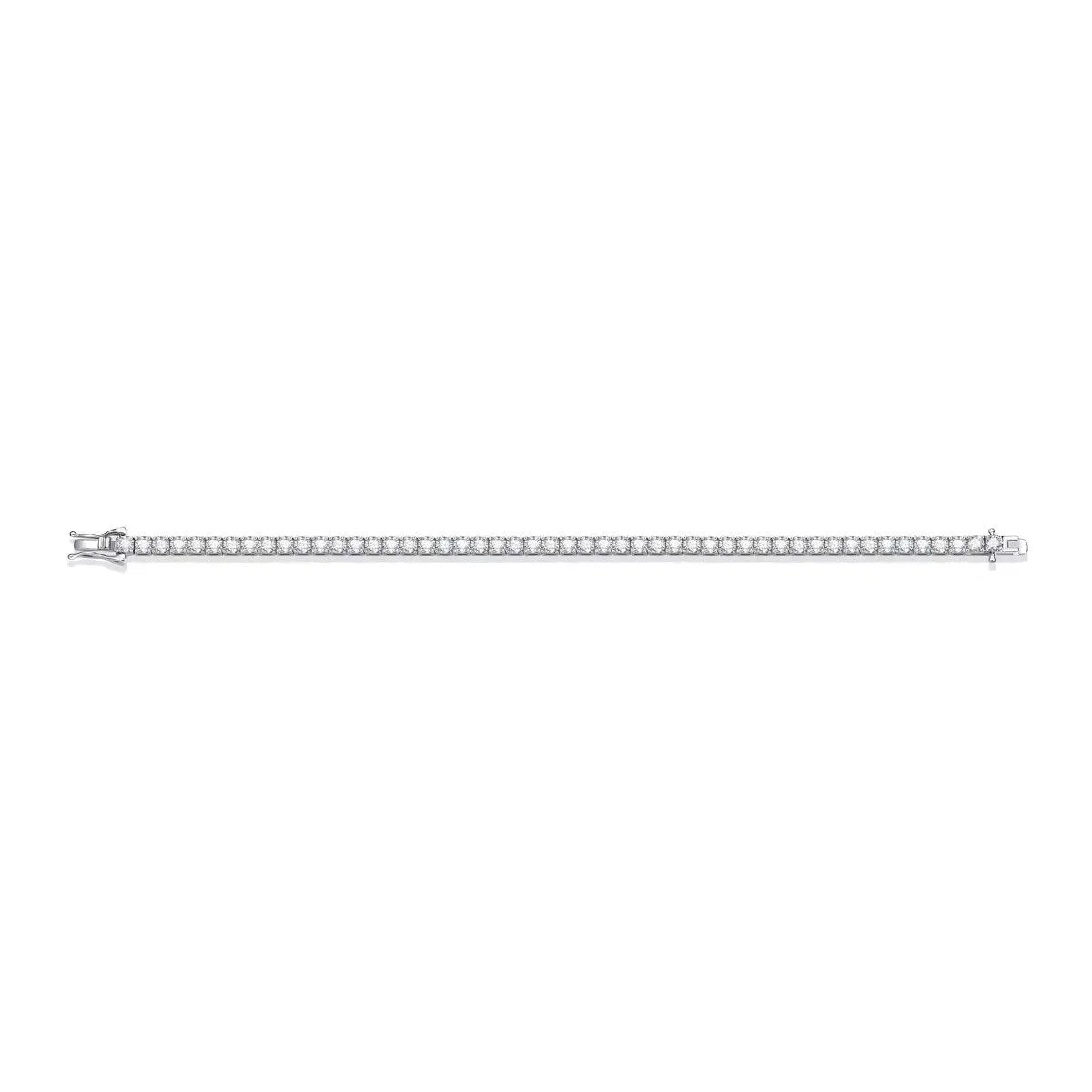 VVS1 Moissanite 925 Sterling Silver Tennis Bracelet in White Gold