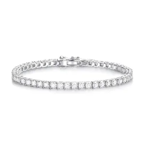 VVS1 Moissanite 925 Sterling Silver Tennis Bracelet in White Gold