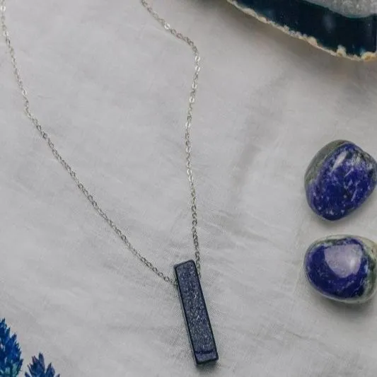 Xander Kostroma - 925 Sterling Silver & Lapis Lazuli Pendant Necklace - Perfect for Women and Teens - Ideal for Daily Wear, Meditation, and Special Occasions - 42cm   Extension - A Thoughtful Gift for Crystal Healing and Fashion Lovers