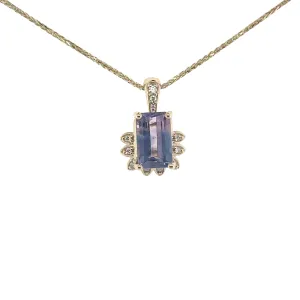 Yellow Gold Bi-Color Pink & Blue Tourmaline & Diamond Pendant